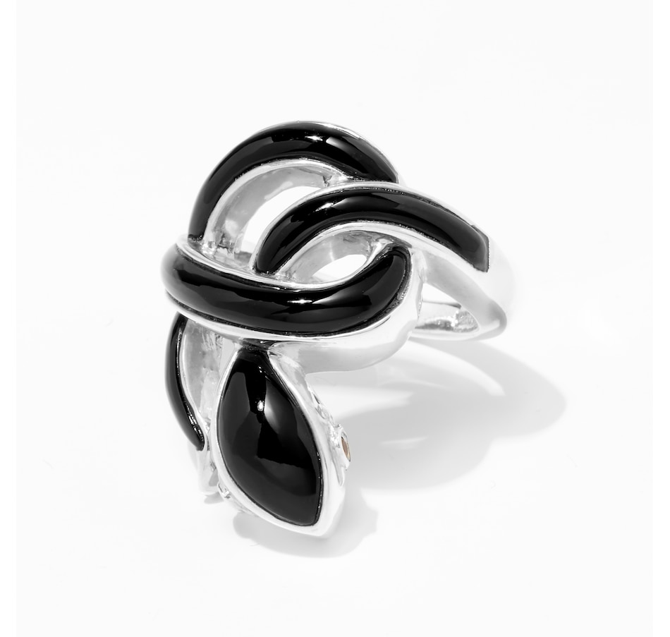Image 242552.jpg, Product 242-552 / Price $149.99, Roz Kwan Jewellery Sterling Silver Onyx Snake Ring from Roz Kwan Jewellery Collection on TSC.ca's Jewellery department