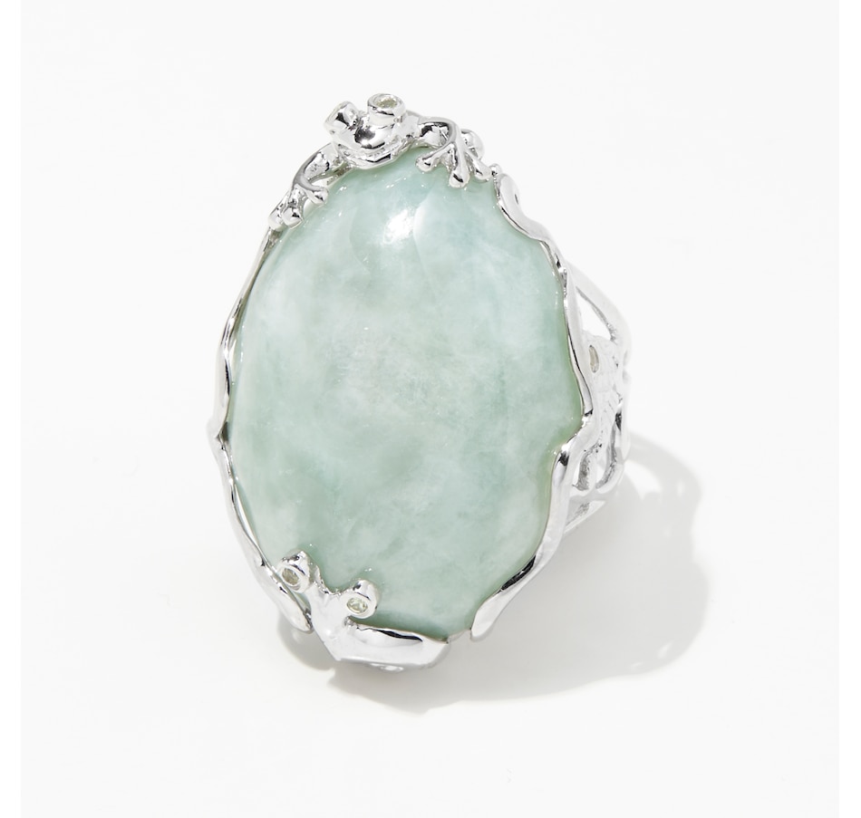 Jewellery - Rings - Roz Kwan Jewellery Sterling Silver Oval Green Jade ...