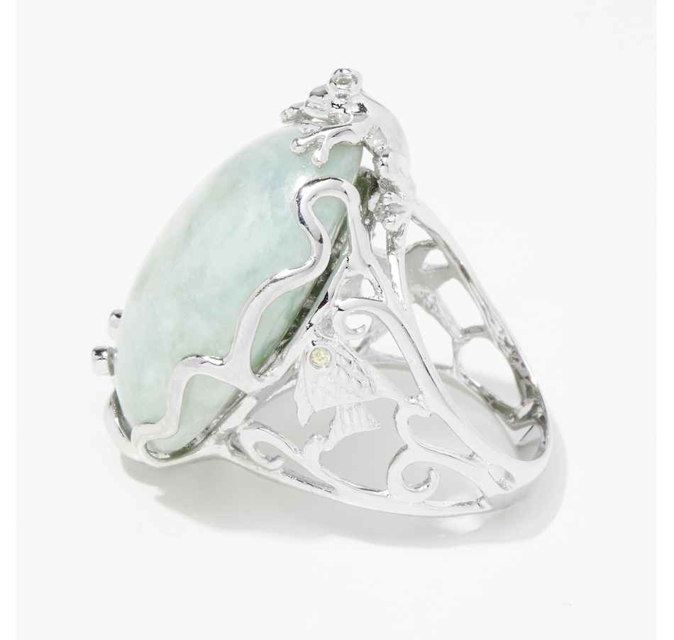 Jewellery - Rings - Roz Kwan Jewellery Sterling Silver Oval Green Jade ...