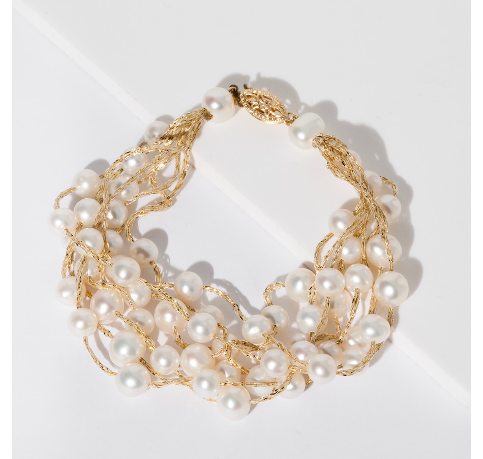 Image 242562.jpg, Product 242-562 / Price $179.99, Roz Kwan 10K White Potato Freshwater Pearl Eight Row Bracelet from Roz Kwan Jewellery Collection on TSC.ca's Jewellery department