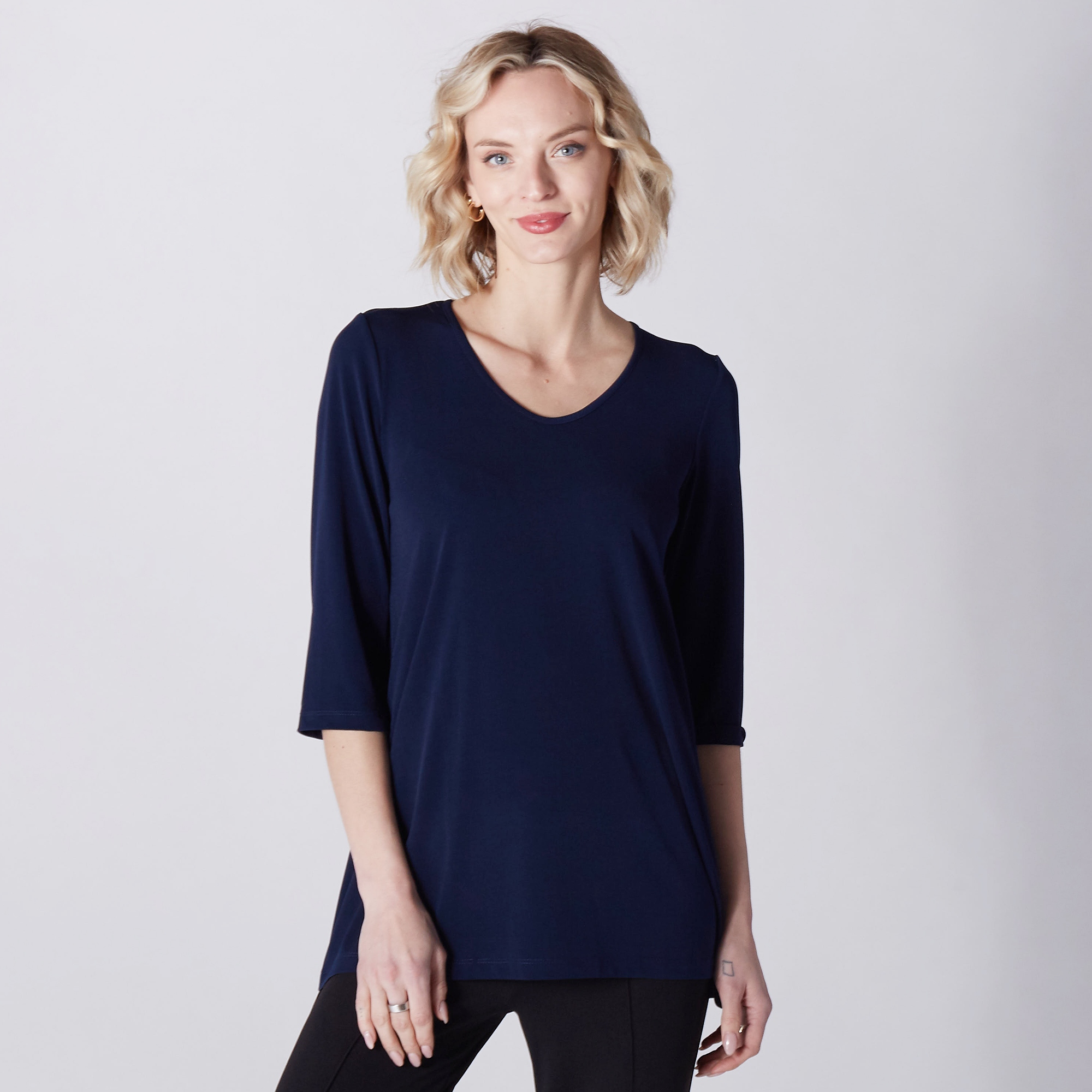Kim & Co. Printed Brazil Knit 3/4 Sleeve Tunic - TSC.ca