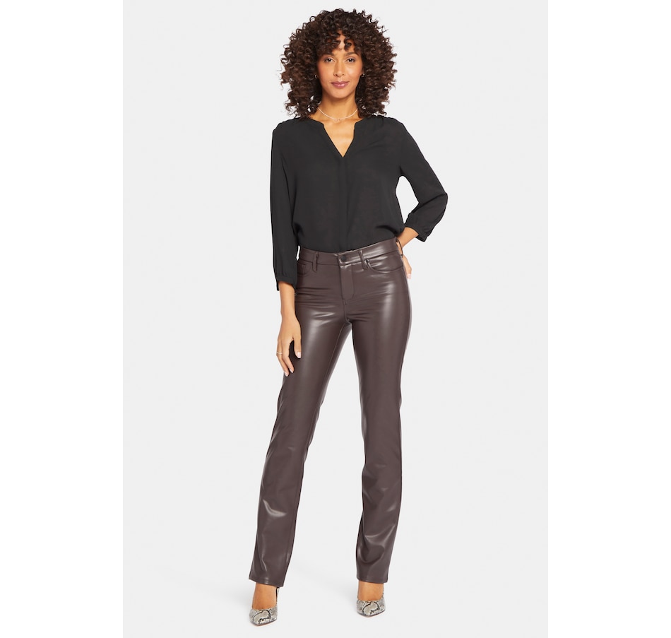 Clothing & Shoes - Bottoms - Pants - NYDJ Marilyn Straight Faux Leather Pant  - Online Shopping for Canadians
