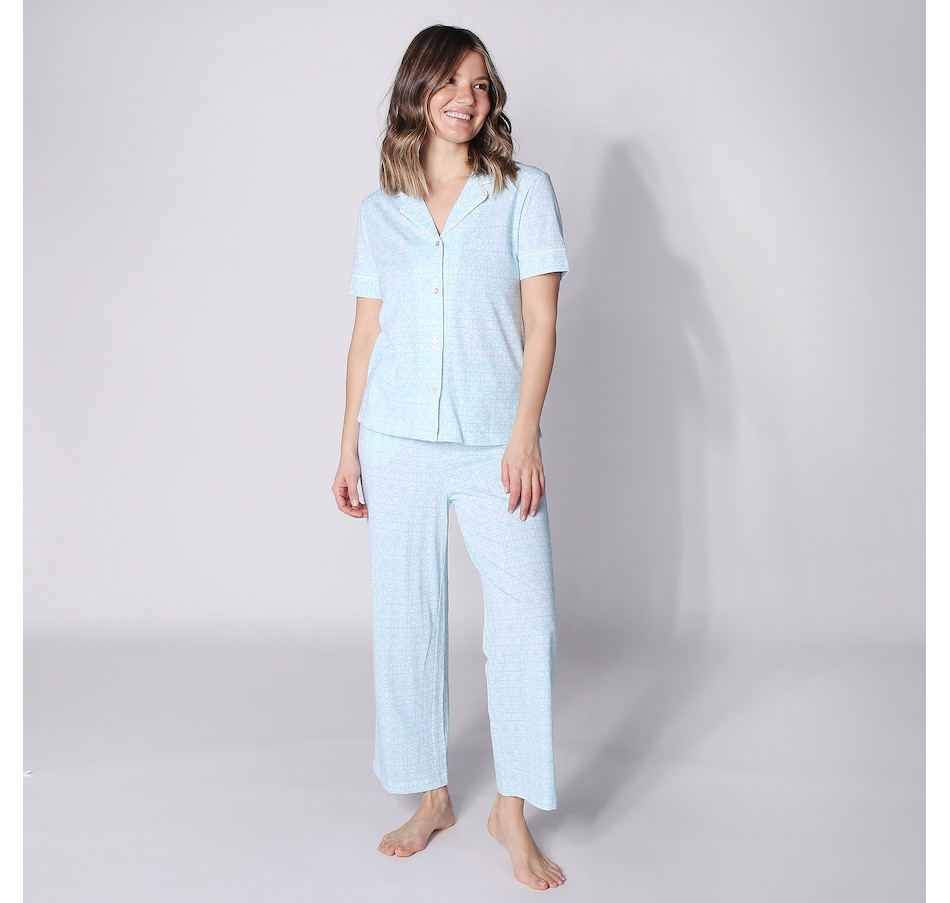 Clothing & Shoes - Pajamas & Loungewear - Pajama Sets & Nightgowns - N  Natori Imperial Notch Collar Short Sleeve Cotton PJ Set - Online Shopping  for Canadians