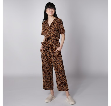 Kim & Co. Ponte Crepe Cargo Gaucho Jumpsuit