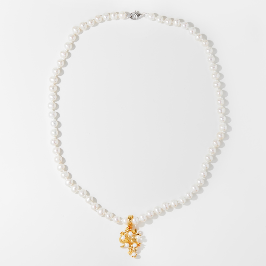 Image 242724.jpg, Product 242-724 / Price $199.88, Roz Kwan Sterling Silver Gold Plated Fresh Water Pearl Leaf Design Enhancer Pendant With Pearl Necklace from Roz Kwan Jewellery Collection on TSC.ca's Jewellery department