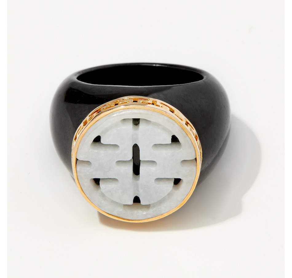 Jewellery - Rings - Roz Kwan Sterling Silver Gold Plated Round Carved ...