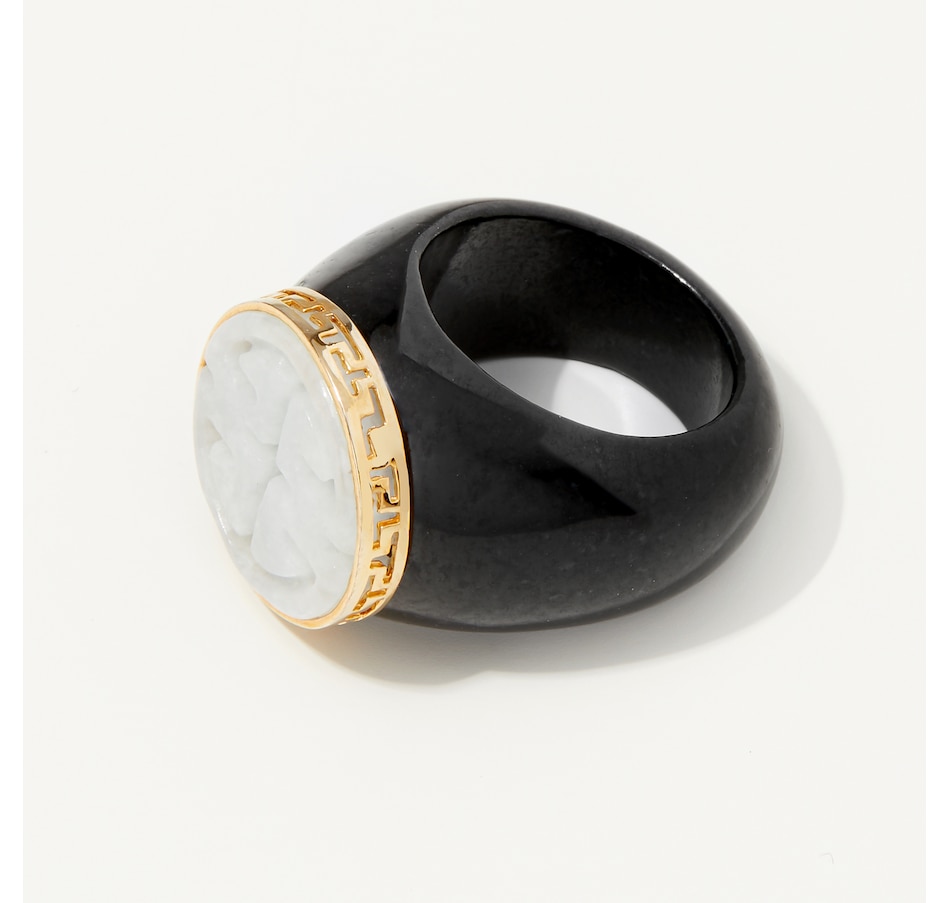 Jewellery - Rings - Roz Kwan Sterling Silver Gold Plated Round Carved ...