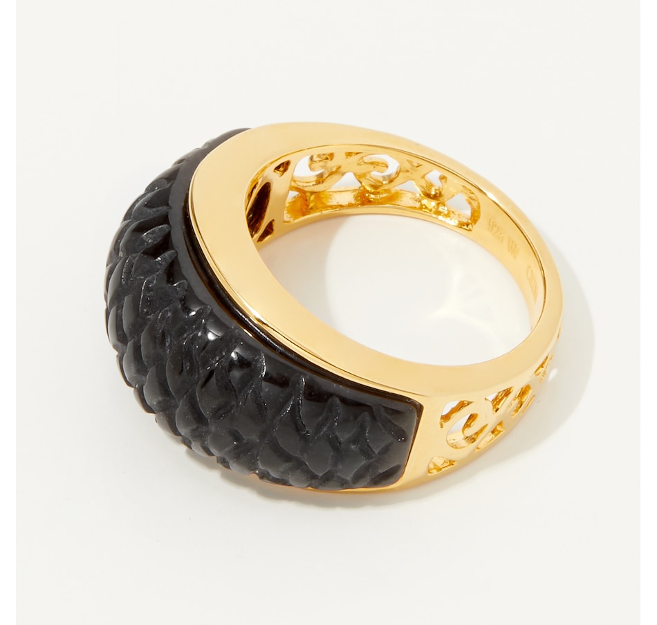 Jewellery - Rings - Bands - Roz Kwan Sterling Silver Gold Plated Dyed ...