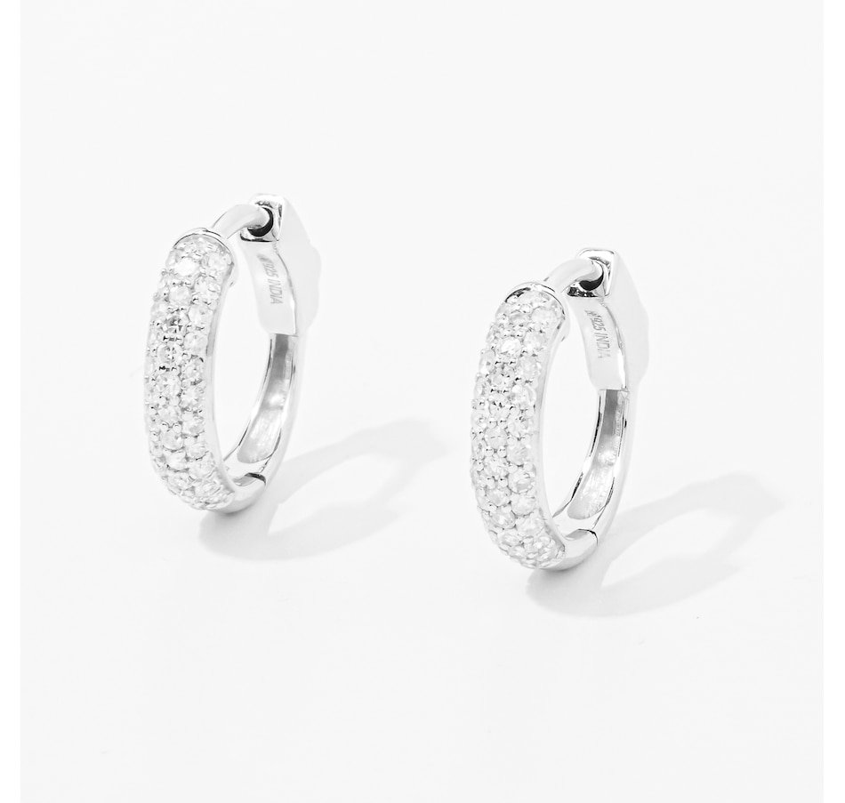 Image 242769.jpg, Product 242-769 / Price $269.99, Evera Diamonds Sterling Silver 0.37 av. ctw Diamond Hoop Earrings from Evera Diamonds on TSC.ca's Jewellery department