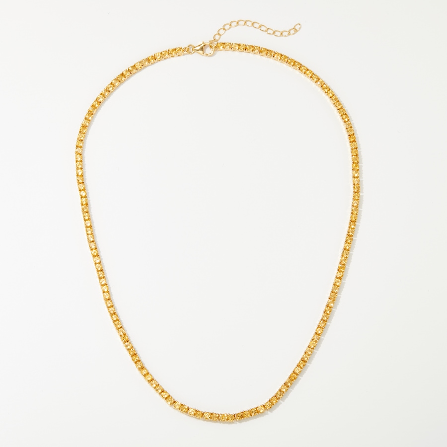 Image 242770_YGPCT.jpg, Product 242-770 / Price $299.88, Gem Reflections Sterling Silver 11.00 av. ctw 3mm Round Gemstone Necklace from Best of Gems on TSC.ca's Jewellery department