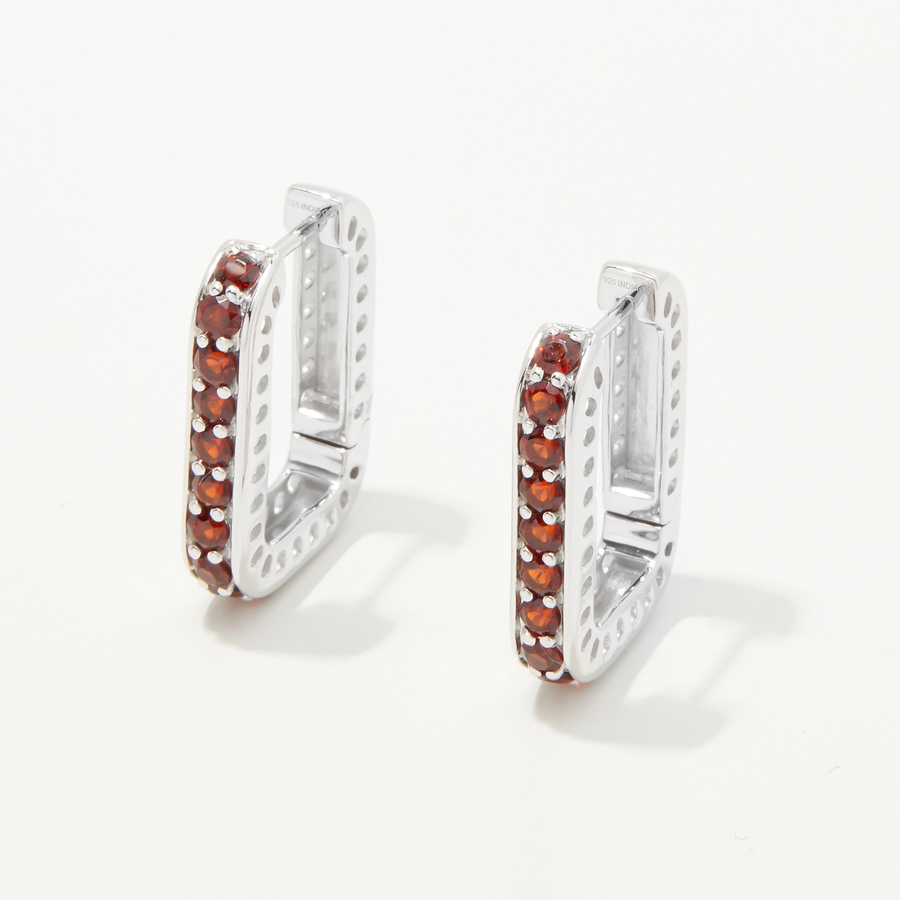 Image 242782_SILGR.jpg, Product 242-782 / Price $69.33, Gem Reflections Sterling Silver 1.25 av. ctw 2.50mm Round Gemstone Hoop Earrings from Gem Reflections on TSC.ca's Jewellery department