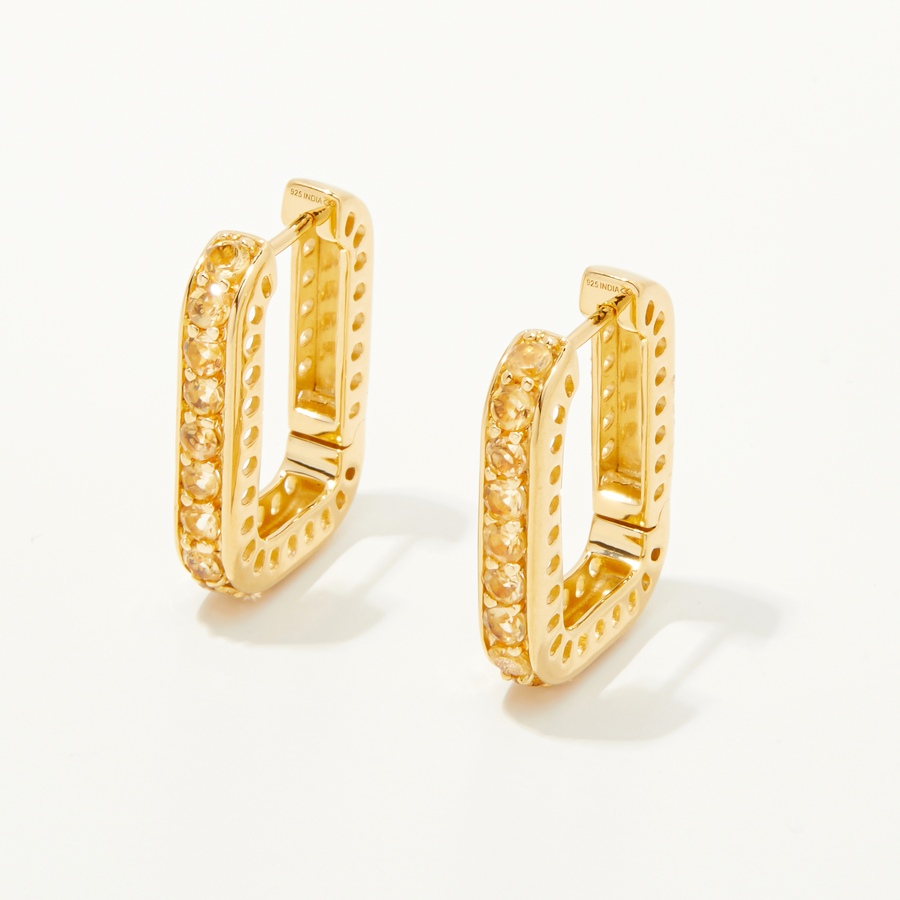Image 242782_YGPCT.jpg, Product 242-782 / Price $69.33, Gem Reflections Sterling Silver 1.25 av. ctw 2.50mm Round Gemstone Hoop Earrings from Gem Reflections on TSC.ca's Jewellery department