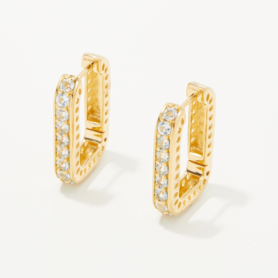 Image 242782_YGPST.jpg, Product 242-782 / Price $69.33, Gem Reflections Sterling Silver 1.25 av. ctw 2.50mm Round Gemstone Hoop Earrings from Gem Reflections on TSC.ca's Jewellery department