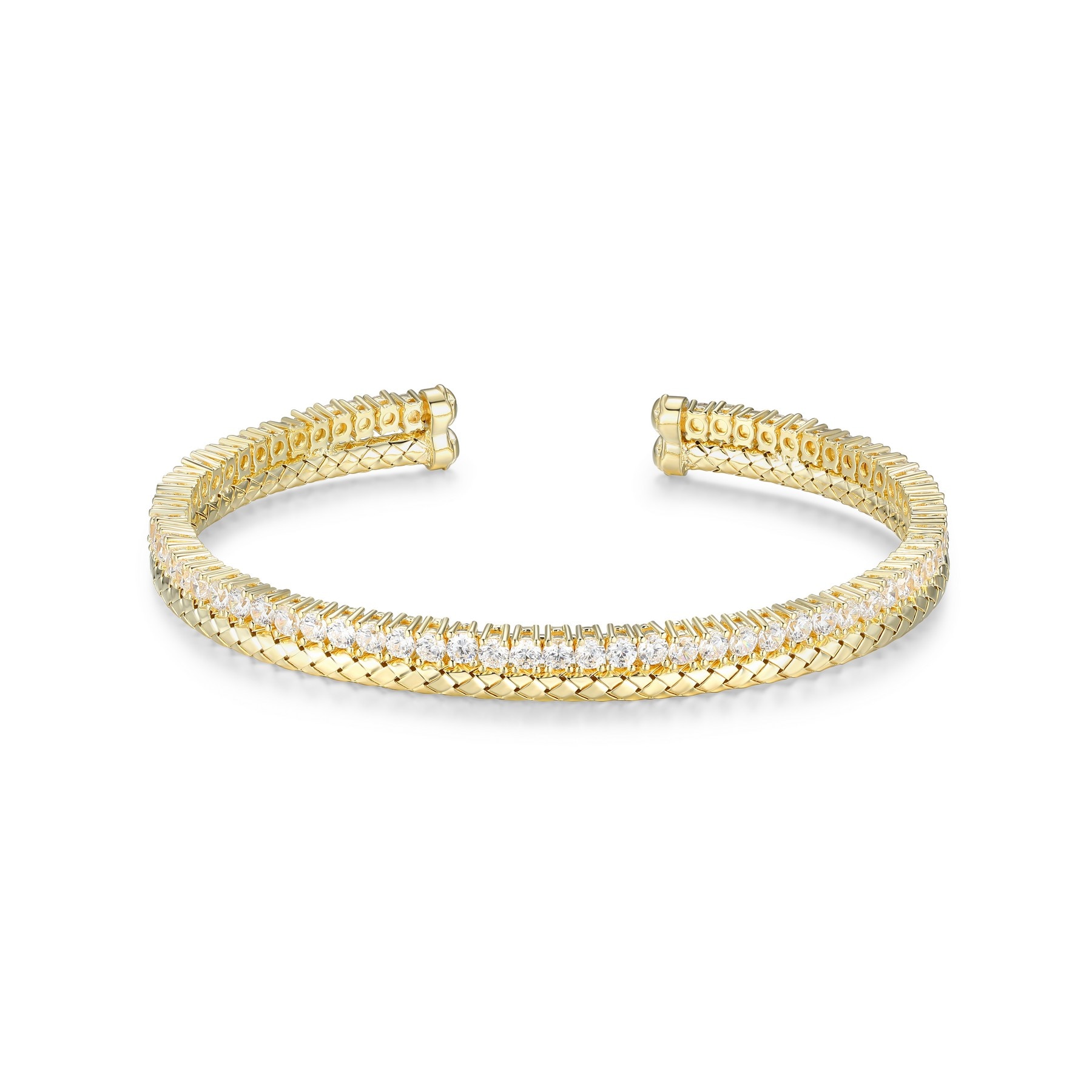 Charles Garnier Sterling Silver Yellow Gold Plate Cubic Zirconia