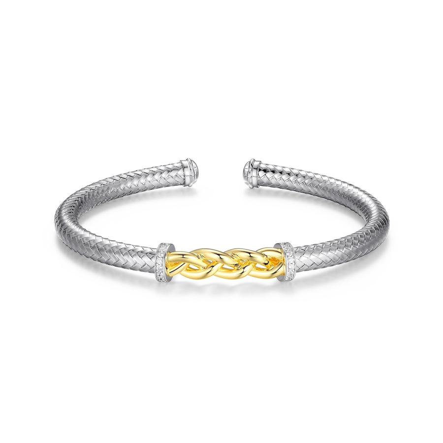 Image 242858.jpg, Product 242-858 / Price $279.99, Charles Garnier Two-Tone Braided and Mesh Cubic Zirconia Cuff Bangle from Charles Garnier on TSC.ca's Jewellery department