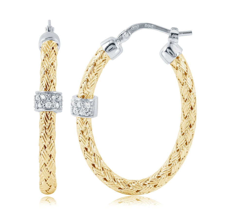 Image 242863_YGP.jpg, Product 242-863 / Price $179.99, CHARLES GARNIER SS 3MM MESH OVAL HOOP from Charles Garnier on TSC.ca's Jewellery department