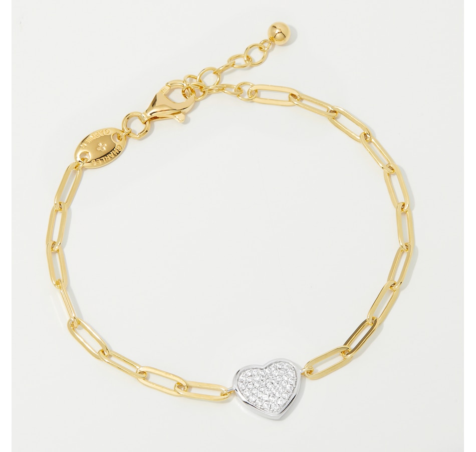 Image 242864_YGP.jpg, Product 242-864 / Price $139.99, Charles Garnier Sterling Silver Heart Charm Paperclip Cubic Zirconia Bracelet from Charles Garnier on TSC.ca's Jewellery department