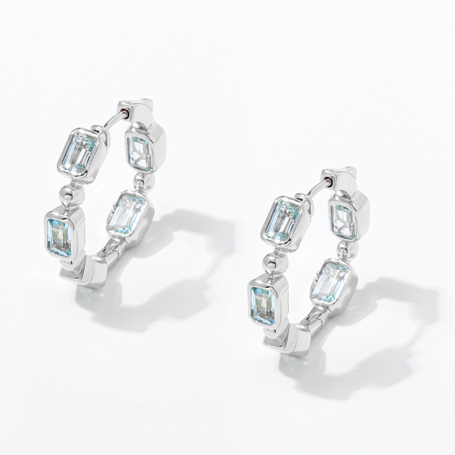 Image 242929_RHBLT.jpg, Product 242-929 / Price $69.33, Gem Reflections Sterling Silver Gemstone Hoop Earrings from Best of Gems on TSC.ca's Jewellery department