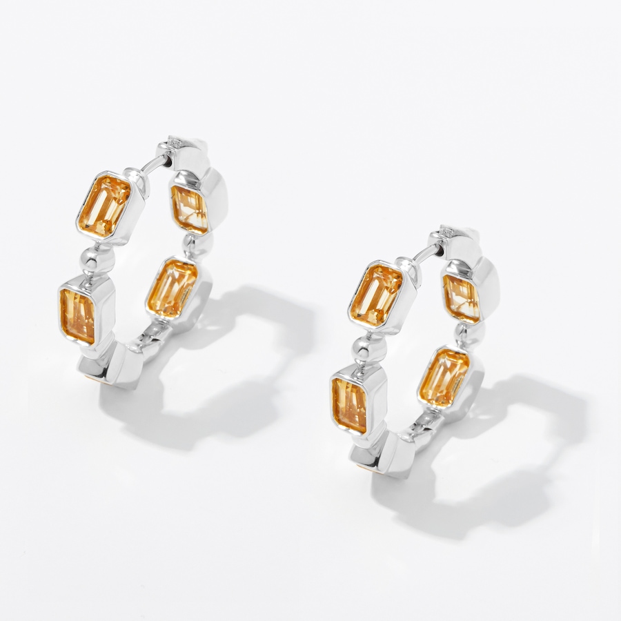 Image 242929_RHCIT.jpg, Product 242-929 / Price $69.33, Gem Reflections Sterling Silver Gemstone Hoop Earrings from Best of Gems on TSC.ca's Jewellery department
