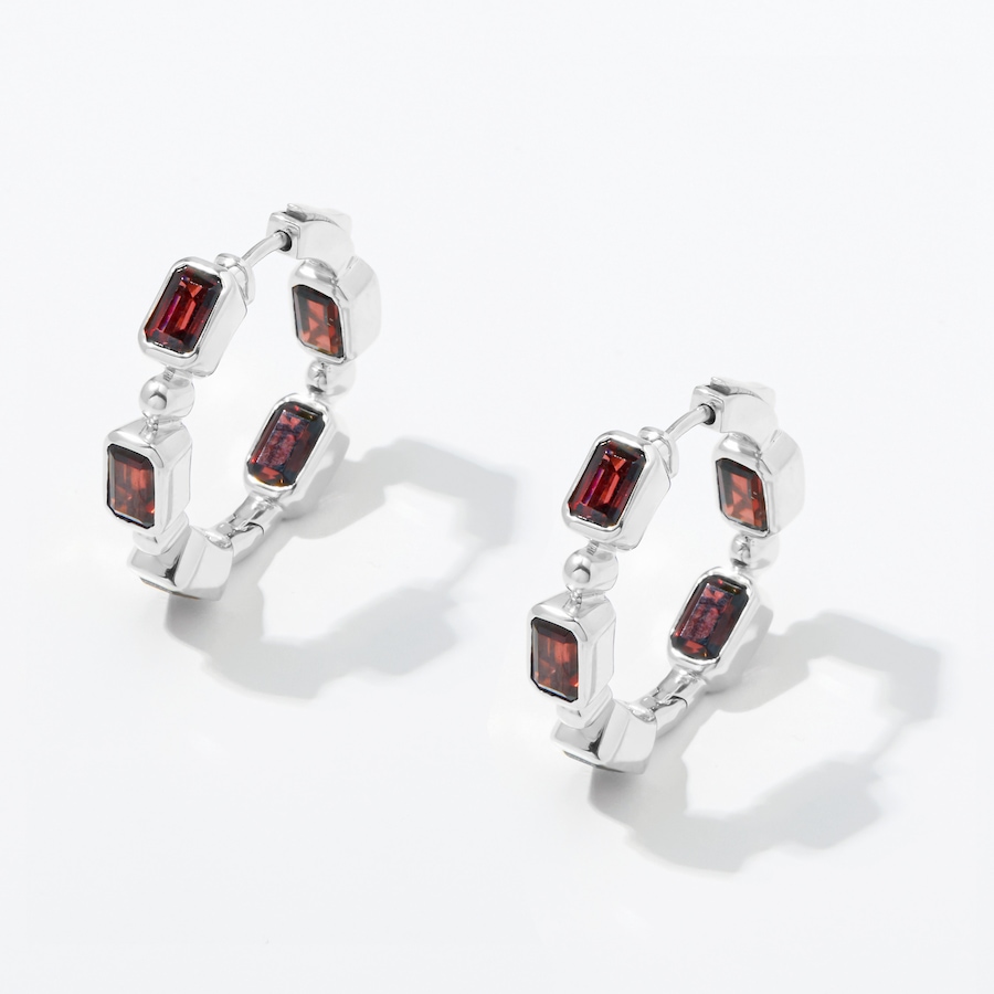 Image 242929_RHGAR.jpg, Product 242-929 / Price $69.33, Gem Reflections Sterling Silver Gemstone Hoop Earrings from Best of Gems on TSC.ca's Jewellery department