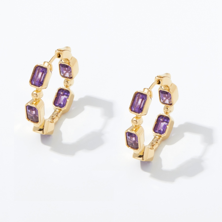 Image 242929_YGPAY.jpg, Product 242-929 / Price $69.33, Gem Reflections Sterling Silver Gemstone Hoop Earrings from Best of Gems on TSC.ca's Jewellery department
