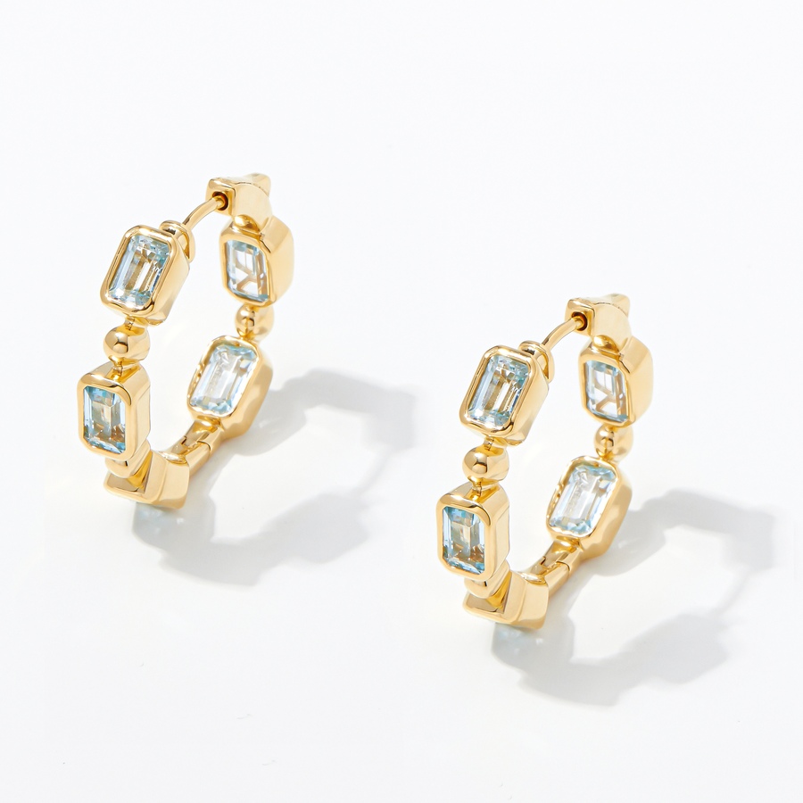 Image 242929_YGPBT.jpg, Product 242-929 / Price $69.33, Gem Reflections Sterling Silver Gemstone Hoop Earrings from Best of Gems on TSC.ca's Jewellery department