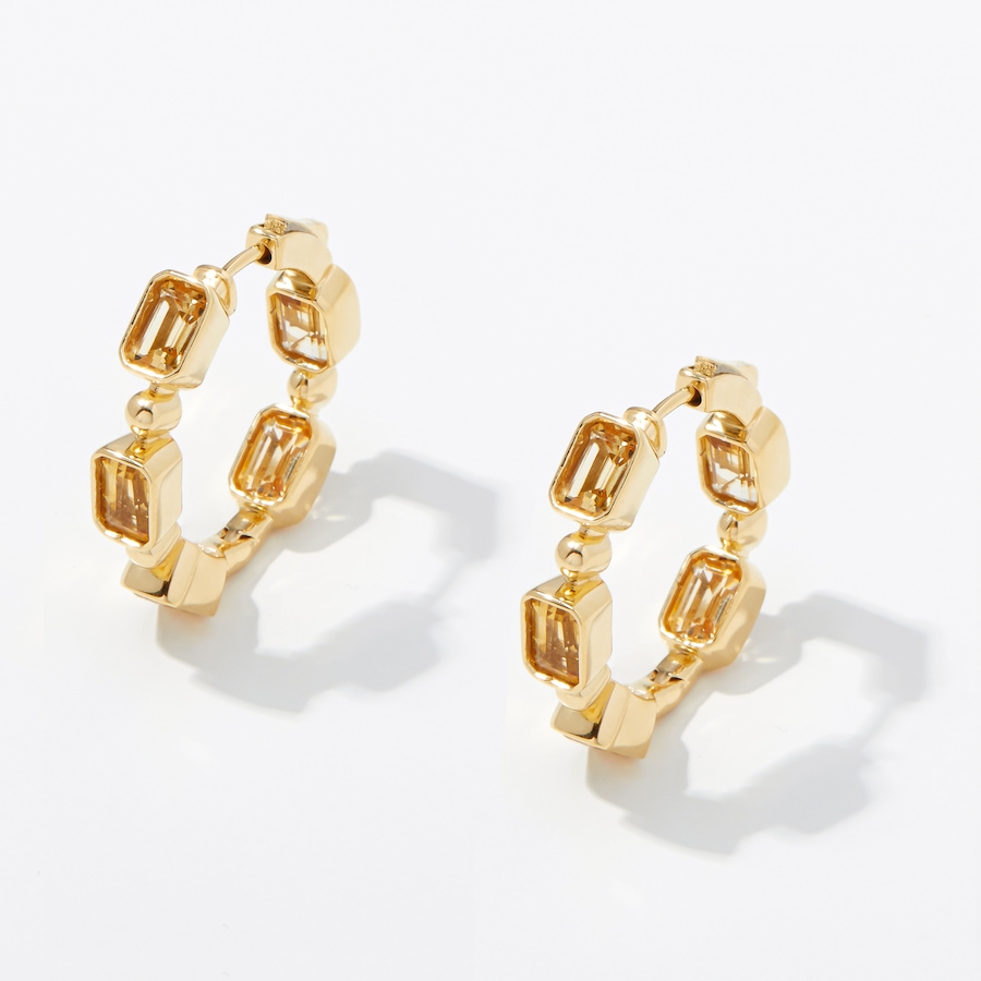 Image 242929_YGPCI.jpg, Product 242-929 / Price $69.33, Gem Reflections Sterling Silver Gemstone Hoop Earrings from Best of Gems on TSC.ca's Jewellery department