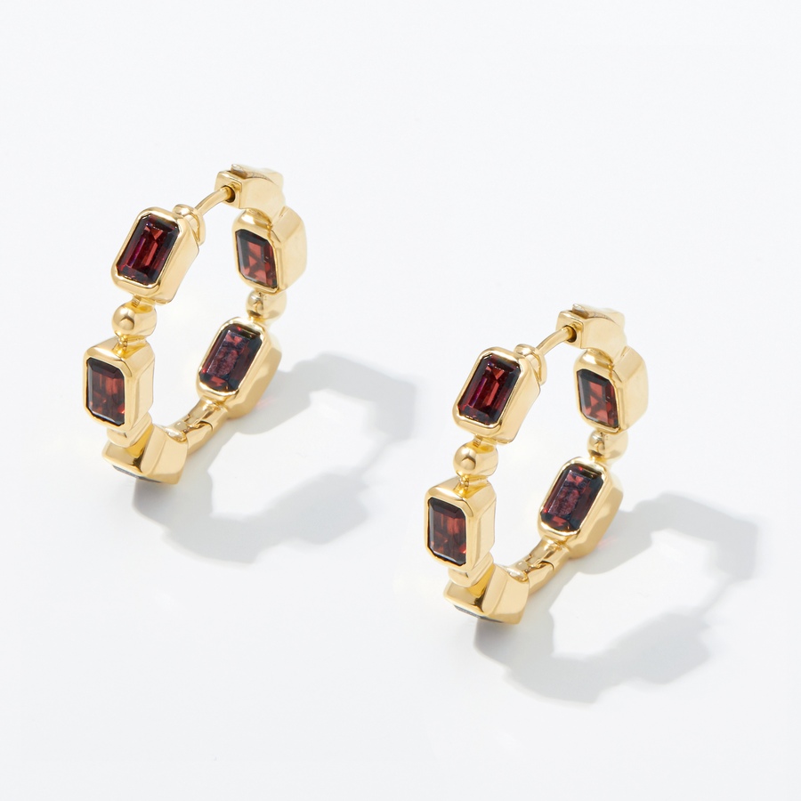 Image 242929_YGPGA.jpg, Product 242-929 / Price $69.33, Gem Reflections Sterling Silver Gemstone Hoop Earrings from Best of Gems on TSC.ca's Jewellery department
