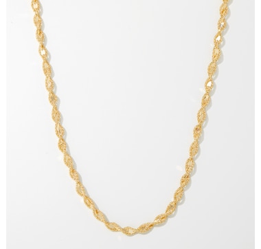 Stefano Oro 14K Yellow Gold Spiral Popcorn Necklace