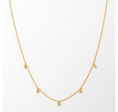 Stefano Oro 14K Yellow Gold Globe Station Necklace