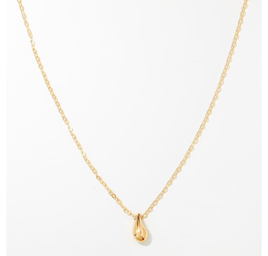 Stefano Oro 14K Yellow Gold Art Bean Pendant Necklace