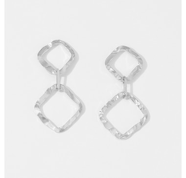 Silver Gallery Sterling Silver Hammered Double Drop Earrings
