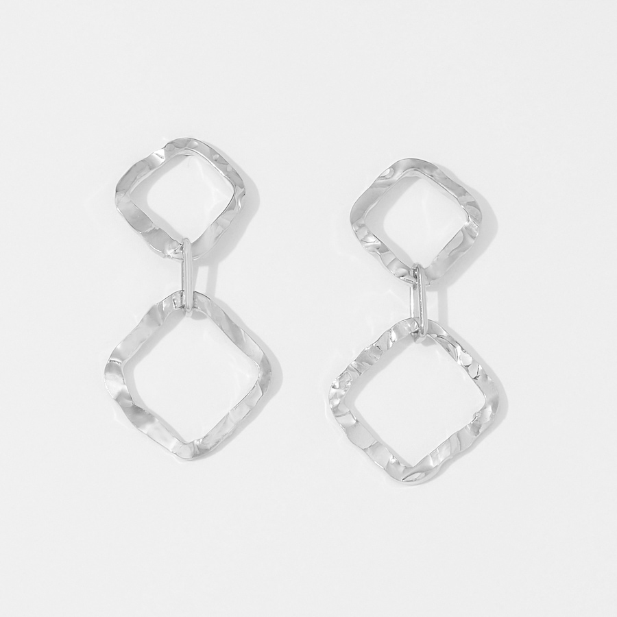 Image 243002_SIL.jpg, Product 243-002 / Price $89.99, Silver Gallery Sterling Silver Hammered Double Drop Earrings from Silver Gallery on TSC.ca's Jewellery department