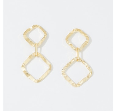 Silver Gallery Sterling Silver Hammered Double Drop Earrings