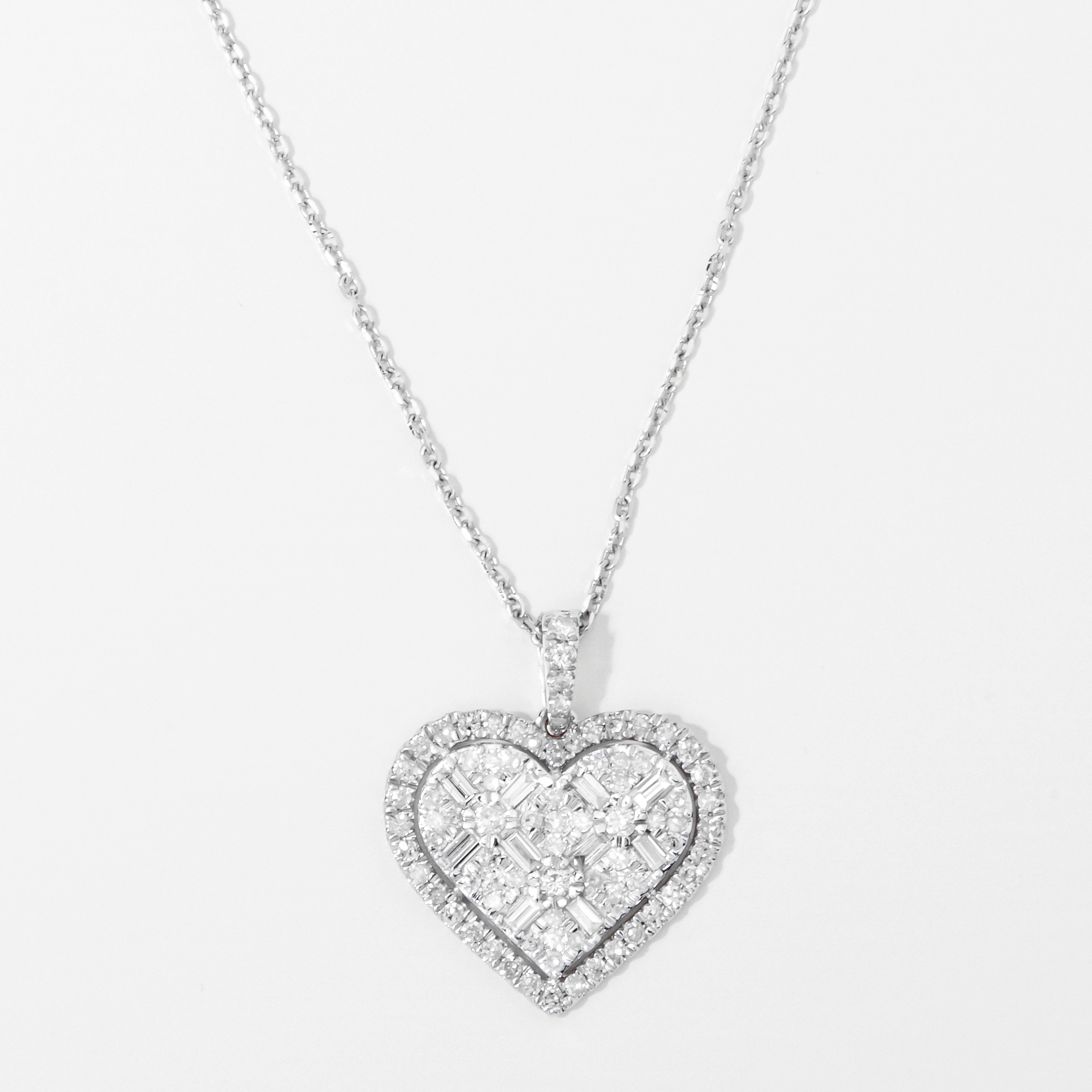 14K Gold Diamond Heart Pendant with Chain