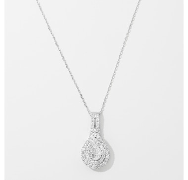 14K Gold 1.00 ctw Diamond Pendant with Chain