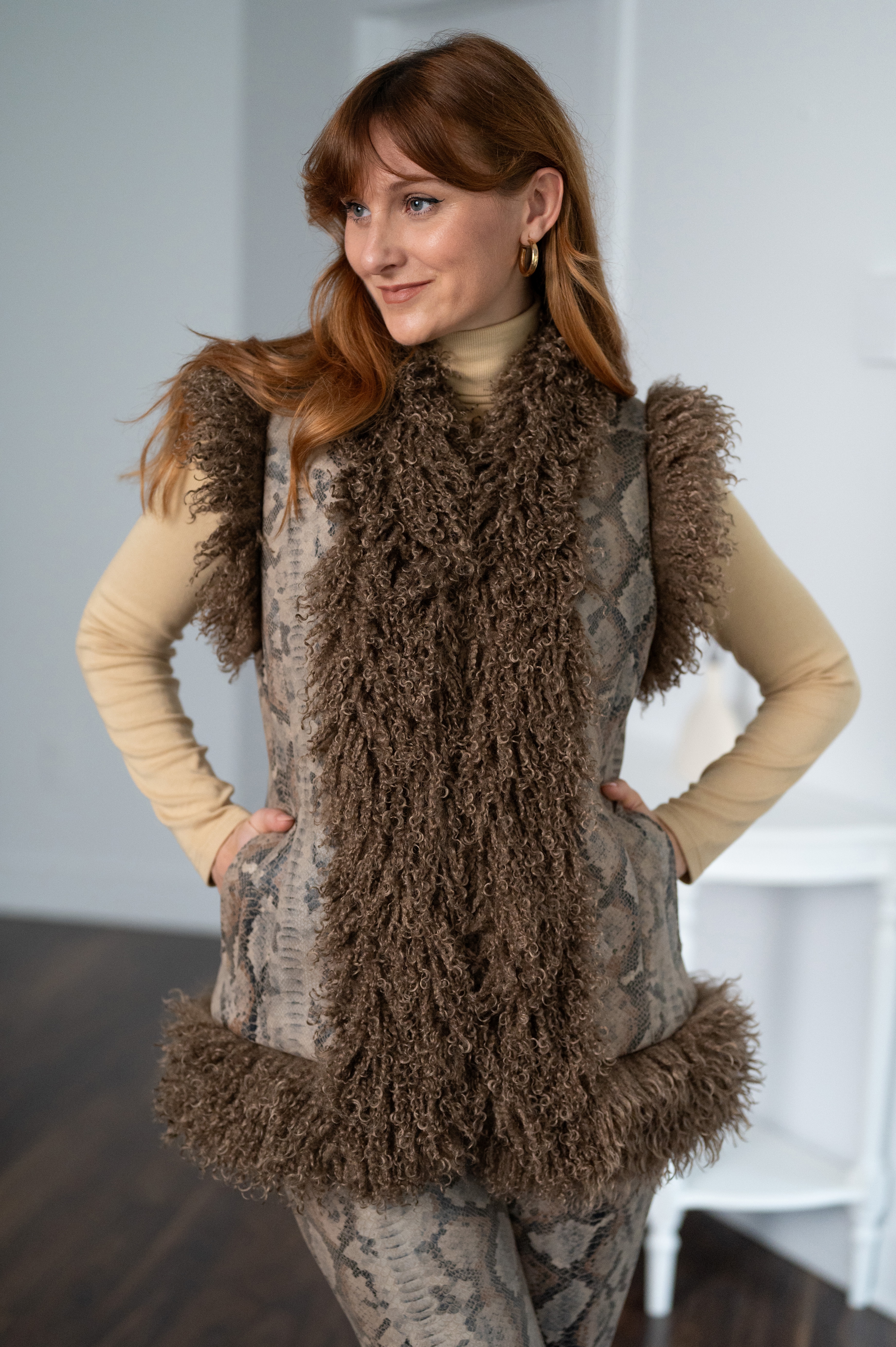 Badgley Mischka Vegan Leather Vest with Faux Fur Trim - TSC.ca