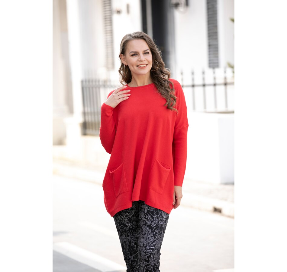 Image 243127_RED.jpg, Product 243-127 / Price $49.88, Orange Fashion Village Cashmere Feel Tunic Top from Orange Fashion Village on TSC.ca's Fashion department