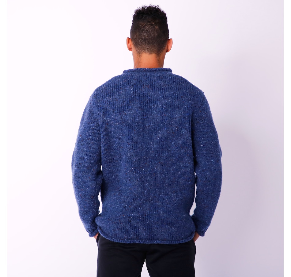 Clothing & Shoes - Tops - Sweaters & Cardigans - Menswear - Aran Woollen  Mills Donegal Tweed Mens Roll Neck Sweater - Online Shopping for Canadians