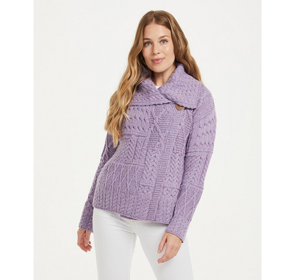 Image 243153_ALTMORE4.jpg, Product 243-153 / Price $67.33, Aran Woollen Mills One Button Collar Cardigan from Aran Woollen Mills on TSC.ca's Fashion department