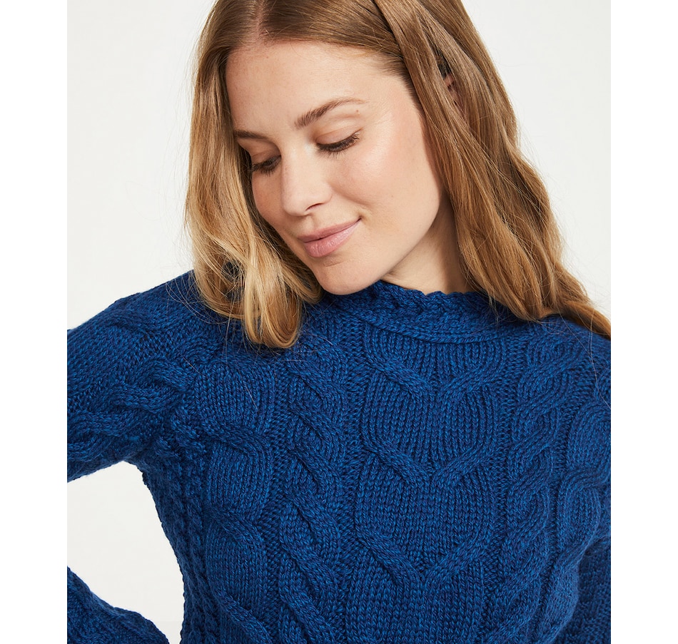 Image 243155_DPB.jpg, Product 243-155 / Price $79.33, Aran Woollen Mills Multi Cable Raglan Sleeve Sweater from Aran Woollen Mills on TSC.ca's Clothing & Shoes department