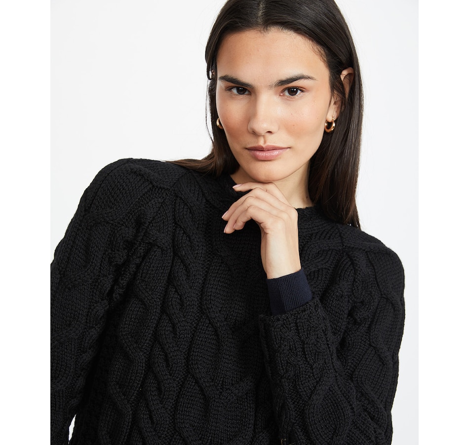 Image 243155_EBO.jpg, Product 243-155 / Price $79.33, Aran Woollen Mills Multi Cable Raglan Sleeve Sweater from Aran Woollen Mills on TSC.ca's Clothing & Shoes department