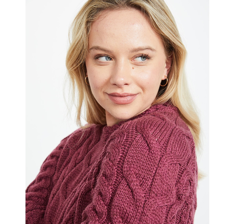 Image 243155_JAM.jpg, Product 243-155 / Price $79.33, Aran Woollen Mills Multi Cable Raglan Sleeve Sweater from Aran Woollen Mills on TSC.ca's Clothing & Shoes department