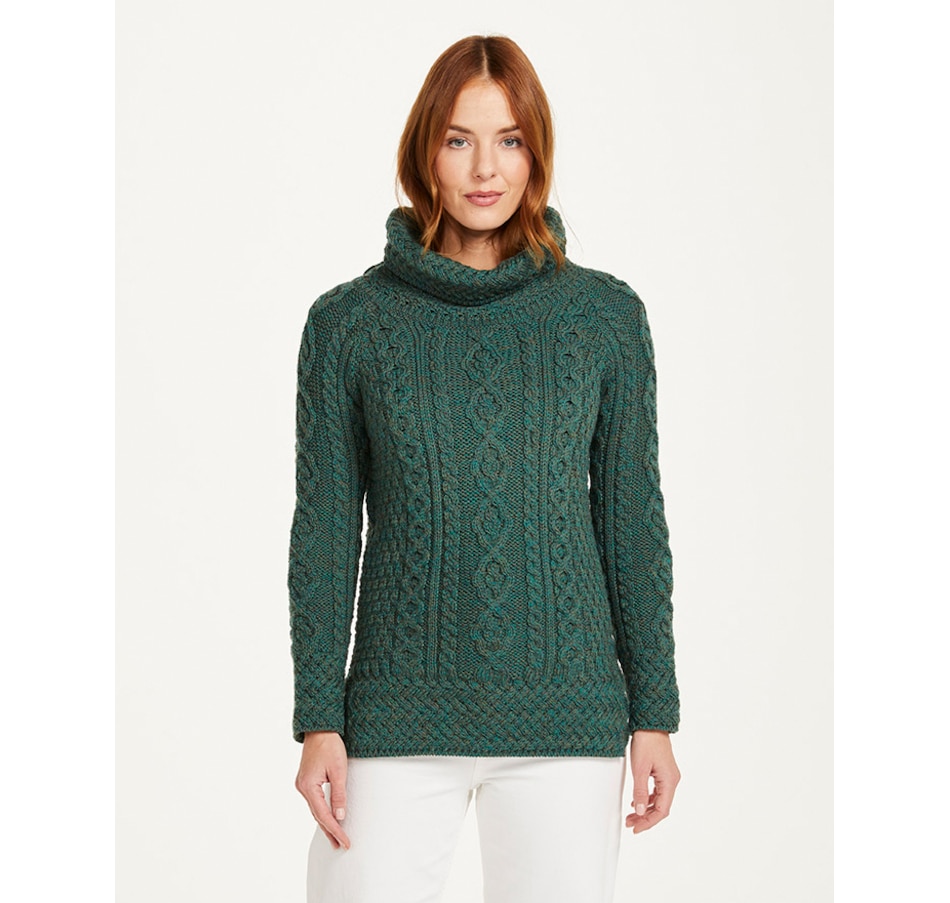 Clothing & Shoes - Tops - Sweaters & Cardigans - Turtlenecks & Mock necks -  Aran Woollen Mills Vented Roll Neck Jumper - Online Shopping for Canadians