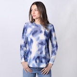 Wynne Layers Printed Mesh Crew Neck Top