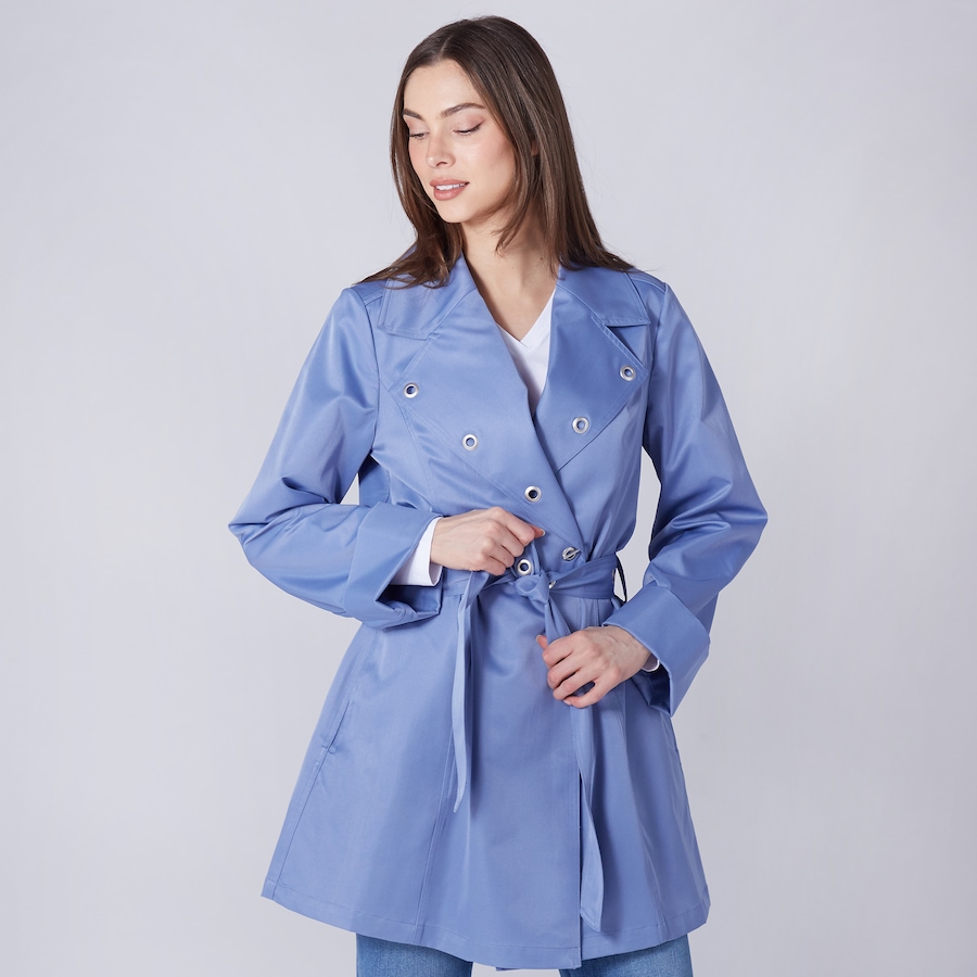Image 243196_BLUGR.jpg, Product 243-196 / Price $69.33, Wynne Layers Grommet Detail Trench Coat from Wynnelayers on TSC.ca's Fashion department