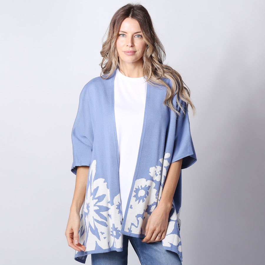 Image 243200_BLGCE.jpg, Product 243-200 / Price $49.33, Wynne Layers Floral Jacquard Poncho Topper from Wynnelayers on TSC.ca's Fashion department