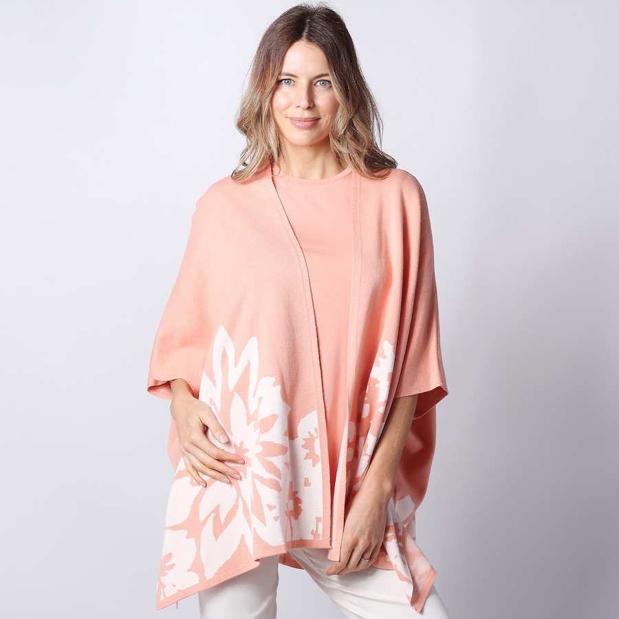 Image 243200_SFCCE.jpg, Product 243-200 / Price $49.33, Wynne Layers Floral Jacquard Poncho Topper from Wynnelayers on TSC.ca's Fashion department