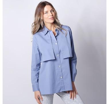 Wynne Layers Cotton Poplin Trench Detail Shirt
