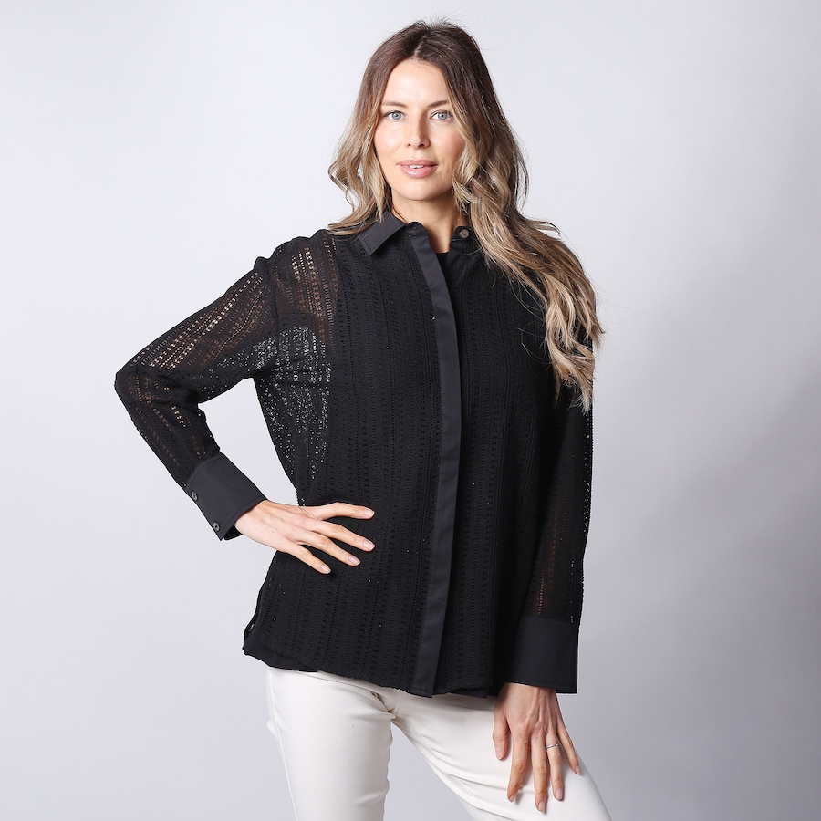 Image 243204_BLK.jpg, Product 243-204 / Price $29.33, Wynne Layers Woven Crochet Shirt from Wynnelayers on TSC.ca's Fashion department